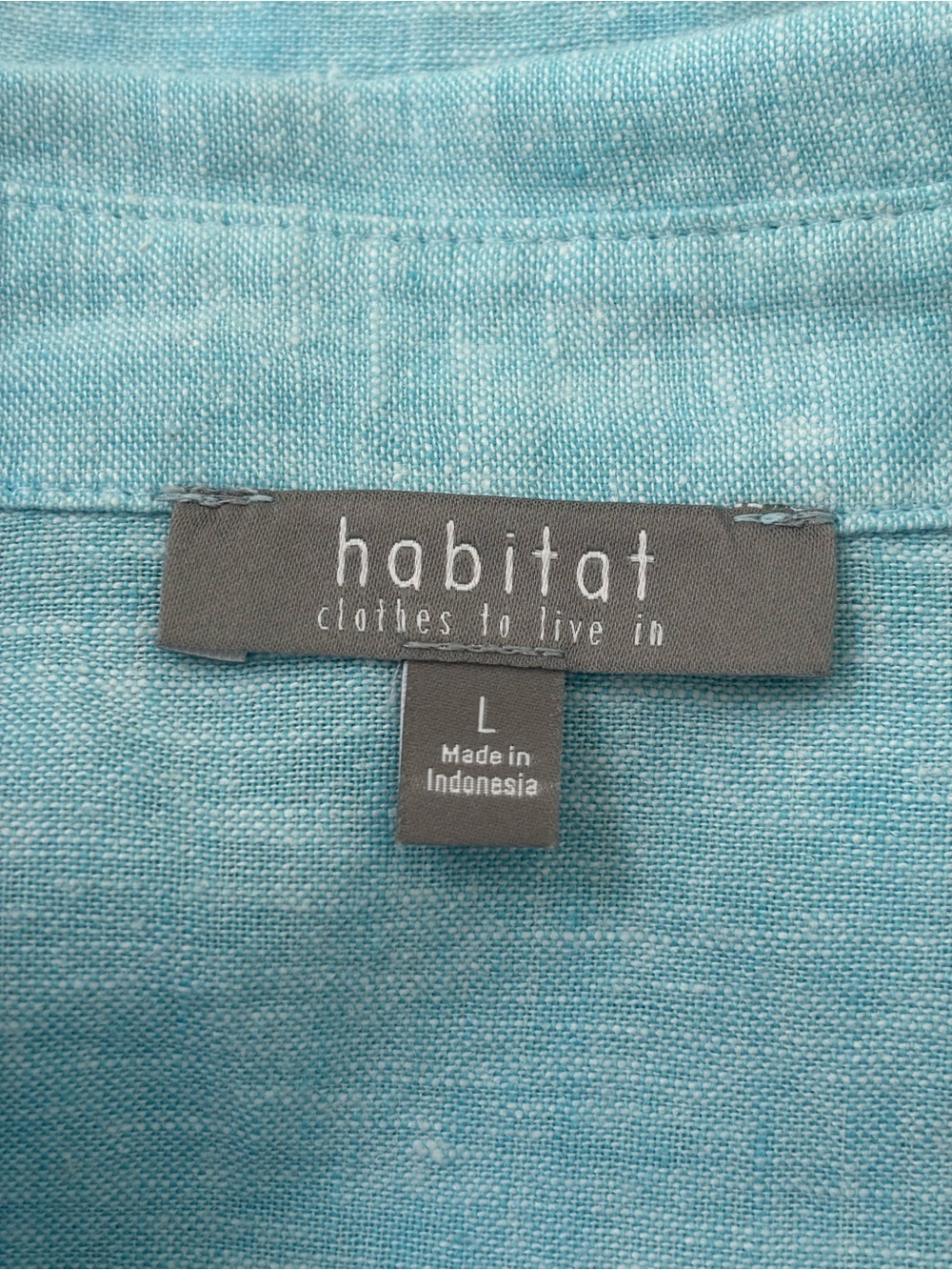 Habitat Linen Solid Shirt Dress NWT Topaz Blue Classic Spring 2026 L - Picture 8 of 12
